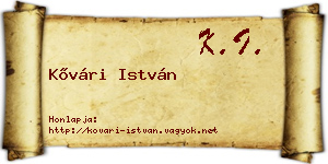 Kővári István névjegykártya